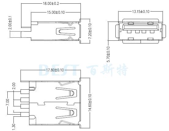 USB插座USB-A-07 USB插座USB-A-07