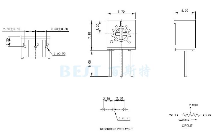 3362電位器_3362M_規(guī)格尺寸圖 3362電位器_3362M_規(guī)格尺寸圖