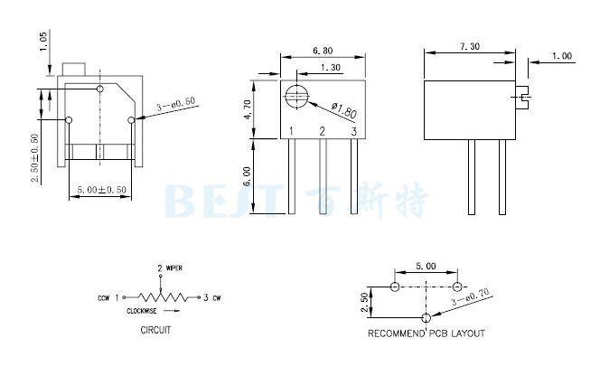 3266可調(diào)電阻_3266P_參考圖紙 3266可調(diào)電阻_3266P_參考圖紙